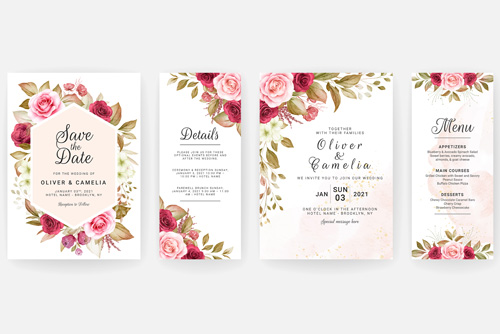 دانلود وکتور لایه باز EPS حاشیه گل و کادر برای نوشتن مناسب کارت پستال یا کارت دعوت کد 2